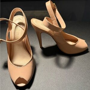 Stuart Weitzman Blush Peep Toe Heels
